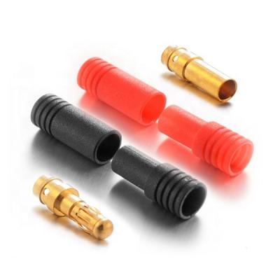 China Wholesale Power 24k Gold Plated Stackable With Red Black Jacket 3.5mm Banana Plug Speaker Cable Connector for sale