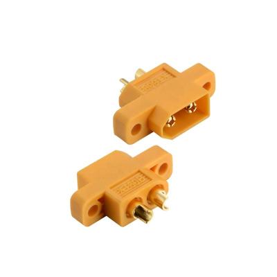 China Male Power Panel Mount Conector XT60 Gold Plated Brass Bullet Banana Plug XT60 Connector for sale