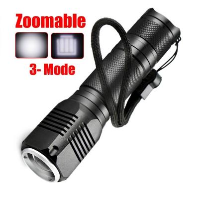 China Zoomable 3 Modes USB Rechargeable Flashlight High Bright Powerful Switch Focus LED Flashlights Torch Camp Light Outdoor Gear for sale