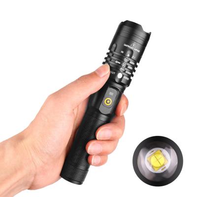 China Wholesale Zoomable XHP50 LED Flashlights USB Rechargeable Flashlights Work Portable Flashlight Tactical Batter Batter Light Up Other Camping Gear for sale