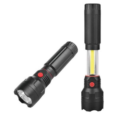 China Outdoor Mini Pocket Led Torch COB LED Zoom Light Promotion Telescopic Torch Battery Powered Plastic Flashlight Other Camping Accessories for sale