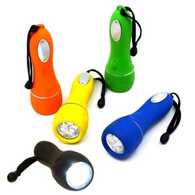 China Mini Pocket Led Torch Sales Promotion 3 LED Plastic Rubber Flashlight AA Style Battery Rolling Handle Torch Outdoor Other Camping Accessories for sale