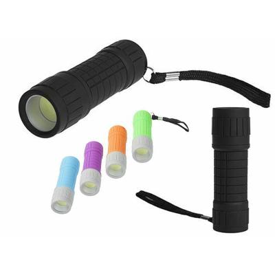 China Mini Pocket Led Torch Promotion COB LED Flashlight Plastic Battery Powered Rubber Printing Outdoor AAA Torch Light Sales Other Camping Accessories for sale