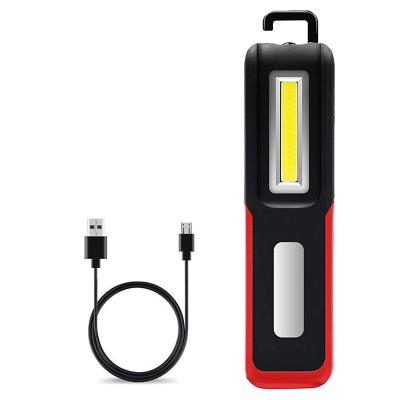 China Portable Handheld 2 IN 1 USB Rechargeable COB LED Work Light Magnet Inspection Folding Hook Camping Repair Light for sale