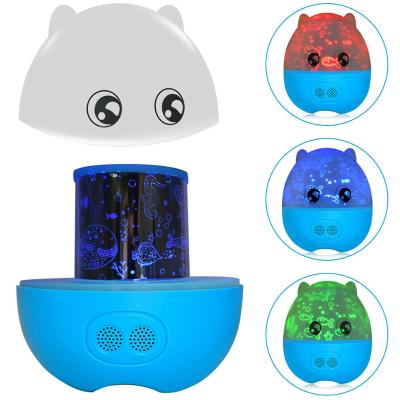 China Industrial Five-color Automatic Rotating Starry Night Light Speaker USB Star Projector Cute Pig Pig Night Light for sale