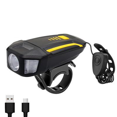 China Newest LED Bicycle Light Up Bike Safety Warning Light USB Rechargeable Bike Lights Light Accessories With Horn Equipment for sale