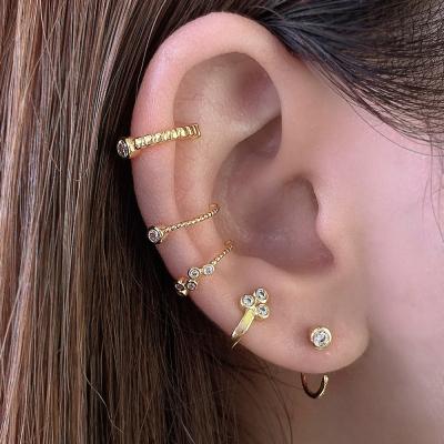 China TRENDY high quality earcuff earrings non tarnish jewelry gold plated 18k cuff earrings for sale