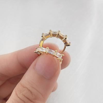 China Hiphop Statement Earrings Zircon 18K Gold Plated Jewelry Diamond Ear Cuff Earrings for sale