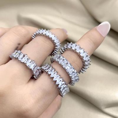 China FASHIONABLE Luxury Baguette Diamond Ring 925 Sterling Silver Rings Jewelry Women by Bling for sale