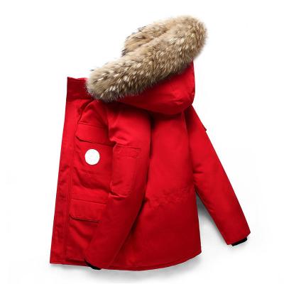 China Low price viable high quality men's plus size down jacket fur hooded down parka Canada style winter outdoor jackets where parka Outwear for sale