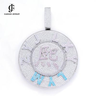 China Custom Cashjin 3D Fine Craft Charm Fashion Chinese Character Hub Hip Hop Fine Polishing Pendant for sale