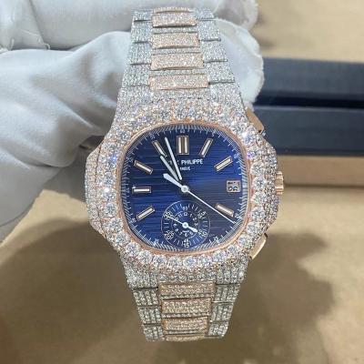 China Custom Mens Watch Hip Hop Mens CASHJIN Icedout Full Iced Out Watch VVS Diamond Moissanite Luxury Brand Skeleton for sale