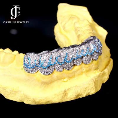 China High Quality Europe and America Hiphop Fashion Braces Irregular Exaggerate Zircon Hip Hop Teeth Grillz for sale