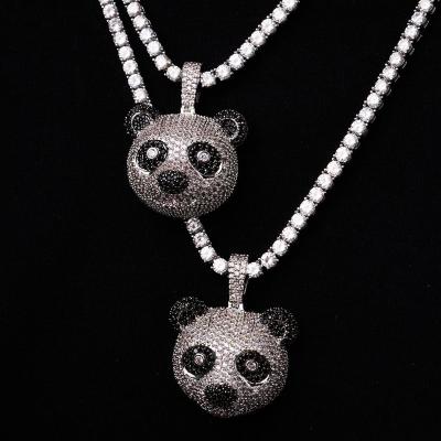 China Hiphop Copper Iced Out Pendants Unique Design Icedout Hiphop Lesser Panda for sale