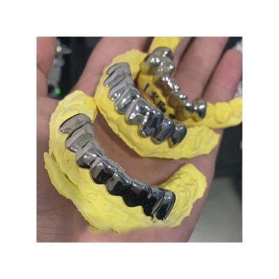 China Custom Made High Quality Hip Hop Hip Hop Ice Cube Zigzag Arrangement 925 Sterling Silver Grill Jewelry Hip Hop Teeth for sale