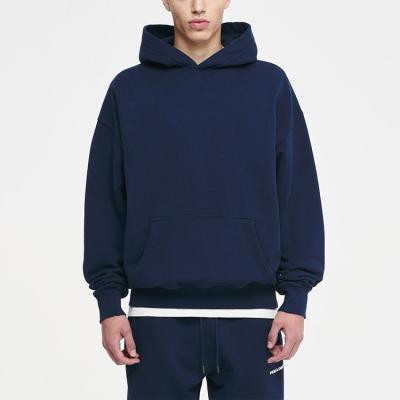 China Anti-wrinkle Factory Supply Men's Hoodie Simple Blue Comfortable Men's Pullover Oversized Hoodies for sale