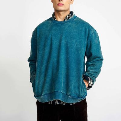 China Anti-Wrinkle 320GSM 100%Cotton Streetwear Fade Vintage Crewneck Sweatshirt For Men for sale