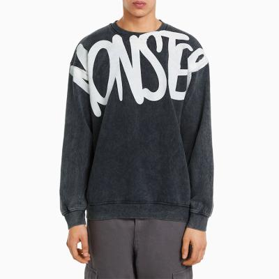 China Hot Selling Anti-Wrinkle Fade Oversized Sweatshirt With Print Silver Vintage Sweatshirts for sale