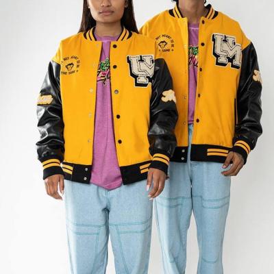 China Custom 100% Wool Embroidery Reversible Poly Leather Sheath Letterman Varsity Jackets For Men for sale