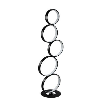 China Modern Bedroom Living Room Black Circle Nodic Atmosphere Warm Decorative Home Led Floor Lamp Standing for sale