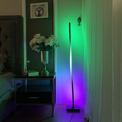 China Dropshipping Stock Nordic Modern Twist Floor Standing Smart Tripod Corner LED Light Modern Floor Lamp RGB for sale