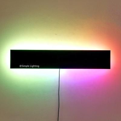 China Home Decorative Modern Indoor Dimmable Modern Lights RGB Remote Rectangle Wall Square Black Minimalist Wall Lamp Led for sale