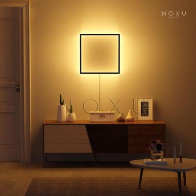 China Factory Cheap Modern Square Color Wall Lamp Art Design Living Room Indoor Decorative RGB Changing Cavity Led Wall Light for sale