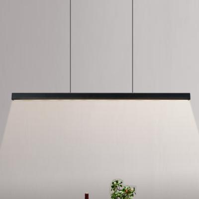 China Simple Line Modern Designer Lamp Led Warm Black Minimal Chandelier Ceiling Lamp Living Room Bedroom Cafe Pendant Light for sale