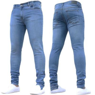 China New fashion solid color men breathable jeans pants pants wholesale price skinny jeans JV045 for sale