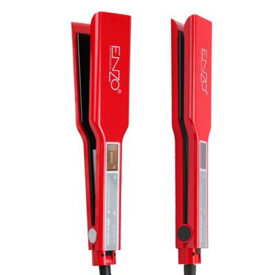 China Hotel ENZO Fashion Floating Plates LCD Display Red Hair Straightener For Hair Hair Curler Flat Iron Private Label Flat Iron for sale