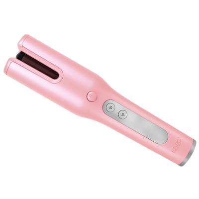 China ENZO Hot Selling Automatic Rotating Universal Cordless Pink Anti-scalding Titanium Ceramic Curling Irons Curling Wands for sale