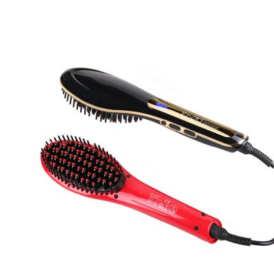 China ENZO Hair Straightener Comb Flat Brush Electric Ceramic Fast Heating Iron Hair Straightener Brush LCD Display Temperature Paddle for sale