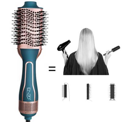 China ENZO 1000w Negative Ion Hot Air Blow Dryer Palette Salon Blow Out Professional Hair Comb Straightener Electric Hair Blow Dryer Brush for sale