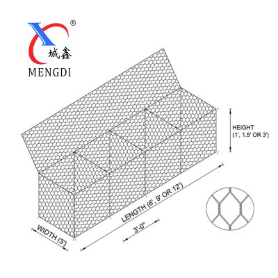 China Gabions Galfan Coated Hexagonal Gabion Box / Zinc Coated Gabion for sale