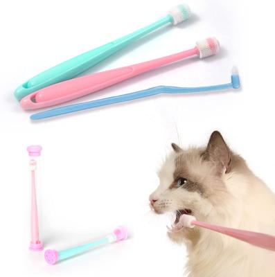 China Wholesale Viable Manufacturer Cat Toothbrush 3d Whole Sided Cat Dental Care Cleaning Aid Prevent Stain Pet Dental Cat Toothbrush for sale