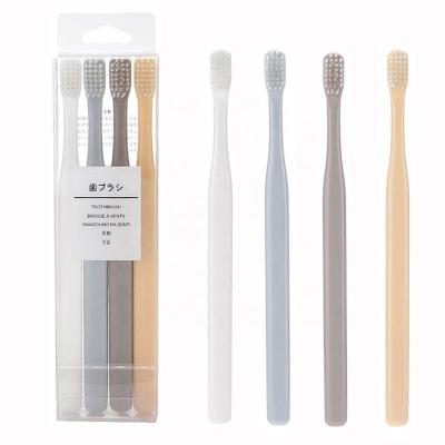 China Small Foldable 4PCS Soft Bristle Toothbrush Travel Brush Head Oral Hygiene Small Head Care for sale