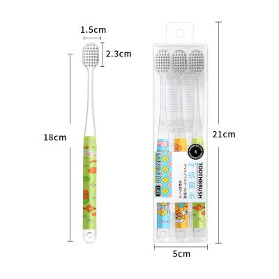 China Foldable 2packs Imported PETG Wide Head Antibacterial Printing Eco Friendly Toothbrush for sale