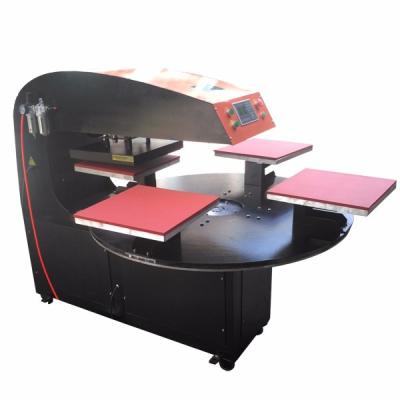 China Garment Shops Four Station Automatic Pneumatic Sublimation Heat Transfer Press Printing Machine for sale