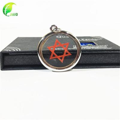 China CLASSIC Red Hexagonal Bio Disc Energy Pendants Stainless Steel Necklace for sale