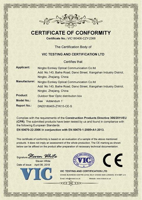 CE - Ningbo Eonkey Optical Communication Co., Ltd.