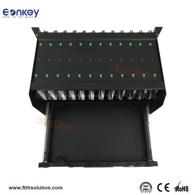 China 3U 19 High Density Fiber Optic Patch Panel FTTH FTTB FTTX Network Eonkey 144cores Rack Mount Smart ODF Distribution Frame for sale