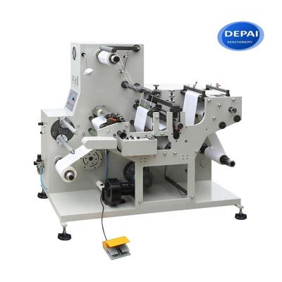 China food & Hot Selling Factory DP-DES320C1 Automatic Turret Type Beverage Rotary Sticker Label Die Cutting Machine With Slitting Unit for sale