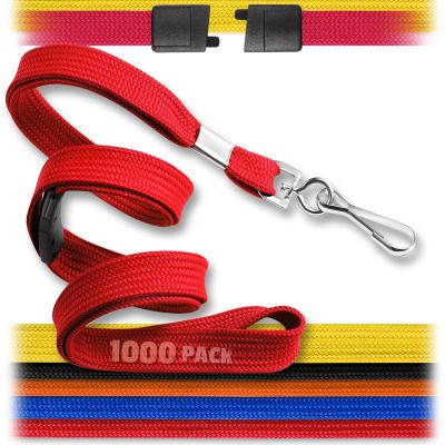 China Soft Factory Supply Mixed Flat Fade Resistant Polyester Breakaway Lanyard Water Resistant for sale