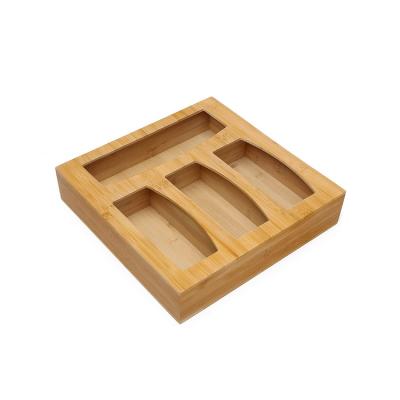 China Color Viable High Quality Custom Kitchen Bag Storage Organizer And Drawer Wooden Ziplock Divider for sale