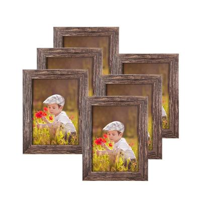 China Eco-Friendly High Quality Polished Brown Personalized Photo Frame Wooden Country Style Photo Frame Decorative Photo Frame for sale