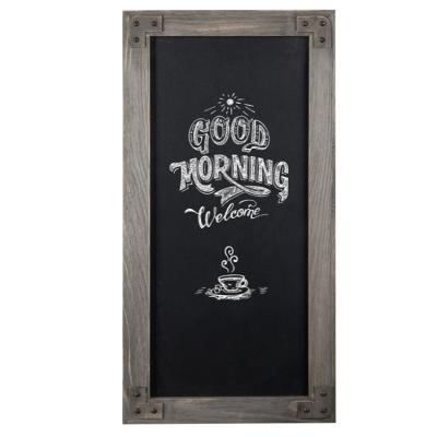 China Blackboard. The advertisement. Custom Rustic Wall Mounted Gray Wood Framed Canvas Home Decor Vintage Style Chalkboard for sale