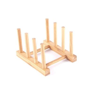 China Customized Solid Wood Bamboo Buffet Storage Rack Vertical Dish Racks and Wooden Dish Drain Rack for sale