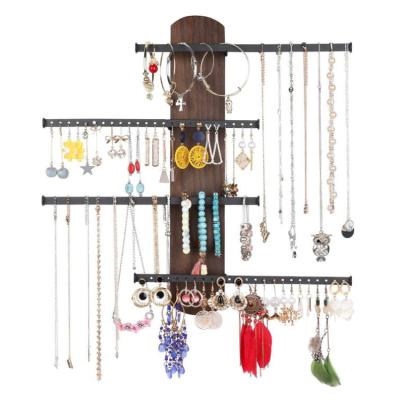 China China Wall Mounted Jewelery Storage Rack Antique 4 Layer Locker Wooden Jewelery Storage Rack for sale