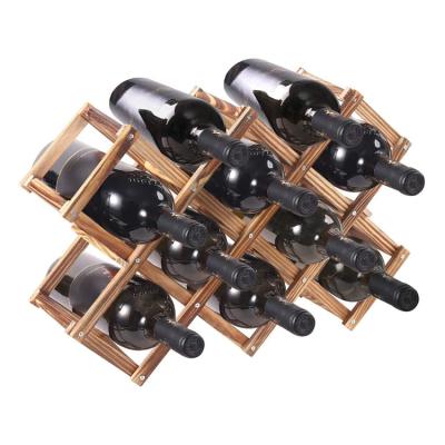 China Other Vintage Home Decoration Wine Bottle Shelf Storage Rack Red Wine Wooden Rack for sale