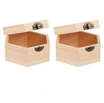 China Handmade hexagonal decoration wooden box gift box bedroom living room multifunctional packing box for sale